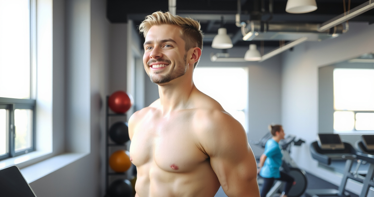 Man embracing natural vitality